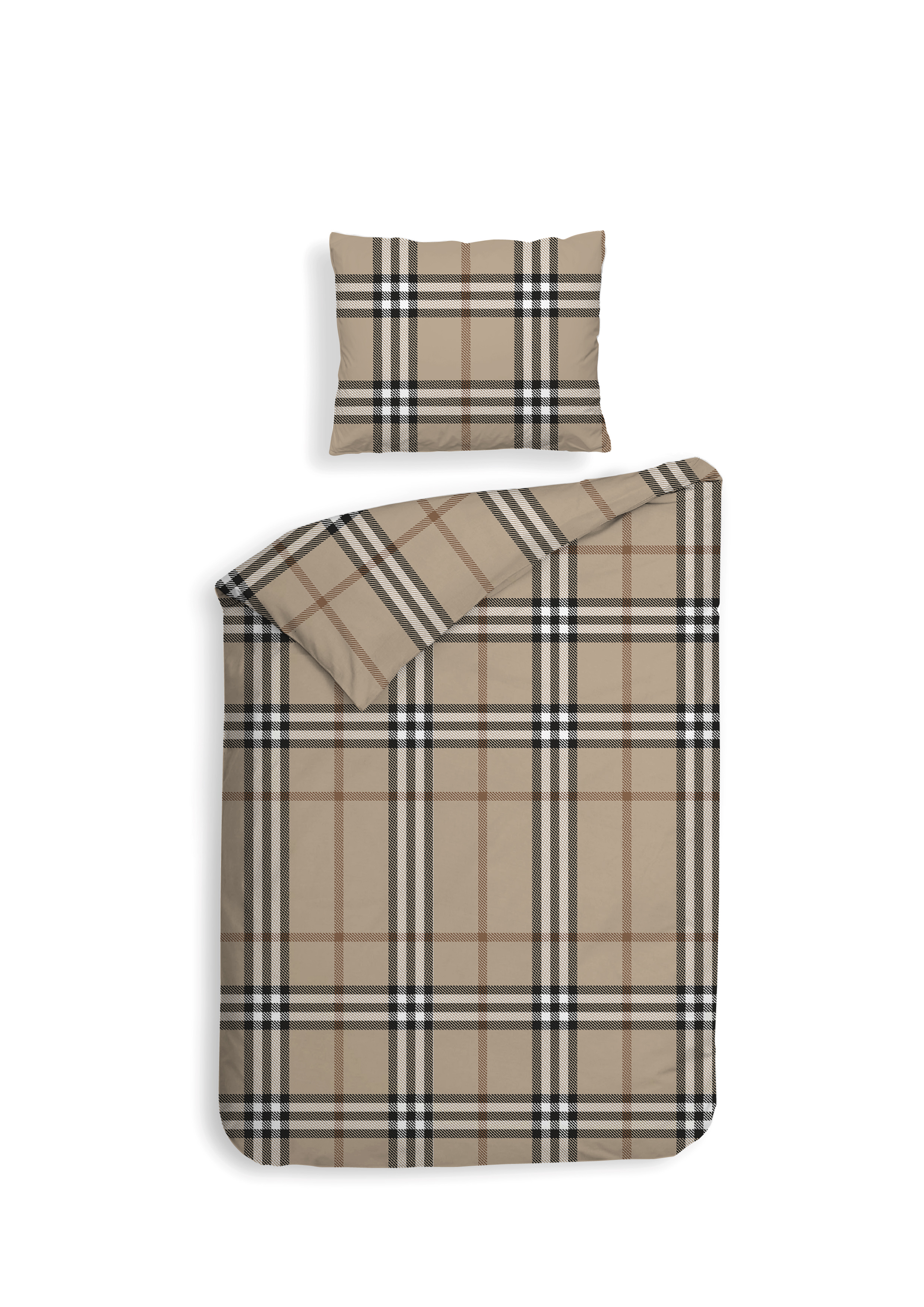 Heckettlane Dekbedovertrekset Leonardo 140x220 cm Flanel Beige