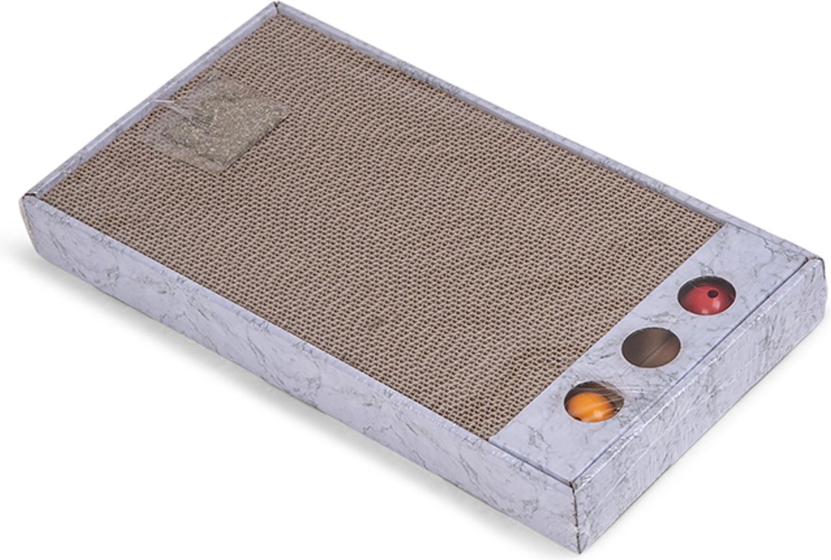 Vadigran Kattenkrab Karton 45x24x5cm met Catnip en 2 Speelballetjes