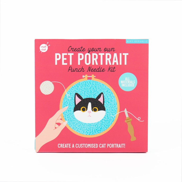 Gift Republic DIY Cat Punch Needle Kit - Borduurset