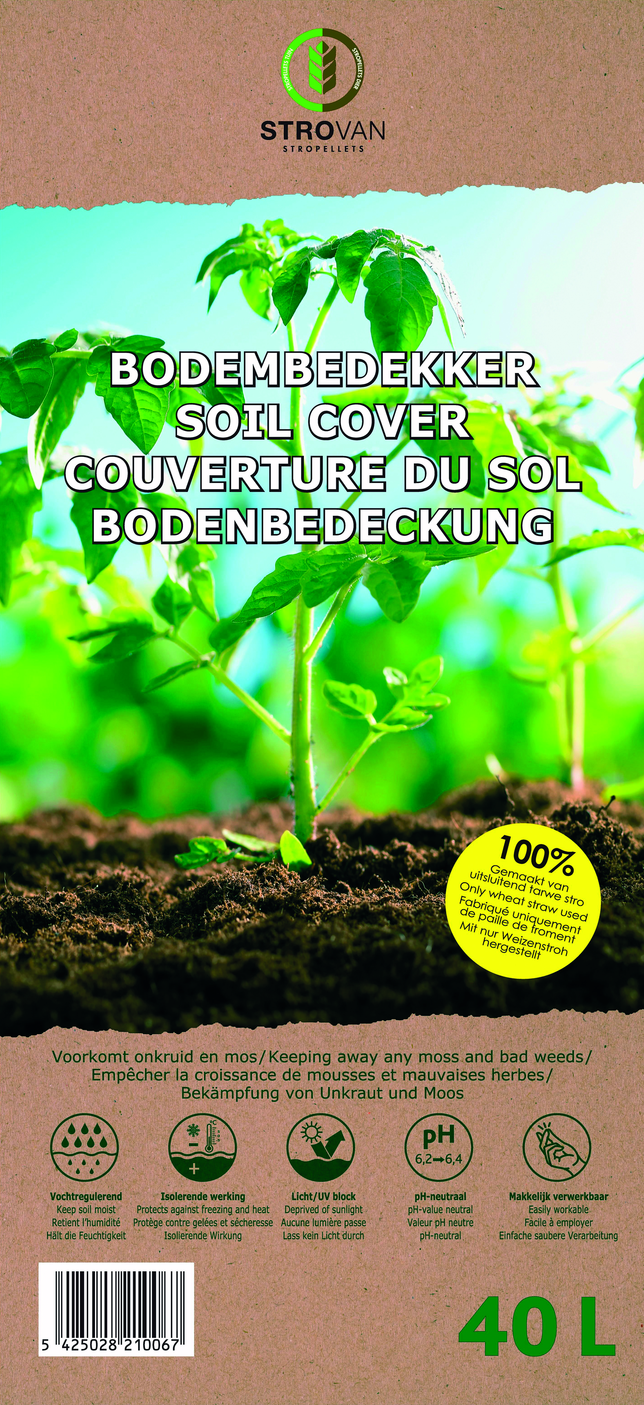 STROVAN STROPELLETS TUIN 40L +- 20KG KORSTVORMENDE BODEMBEDEKKER