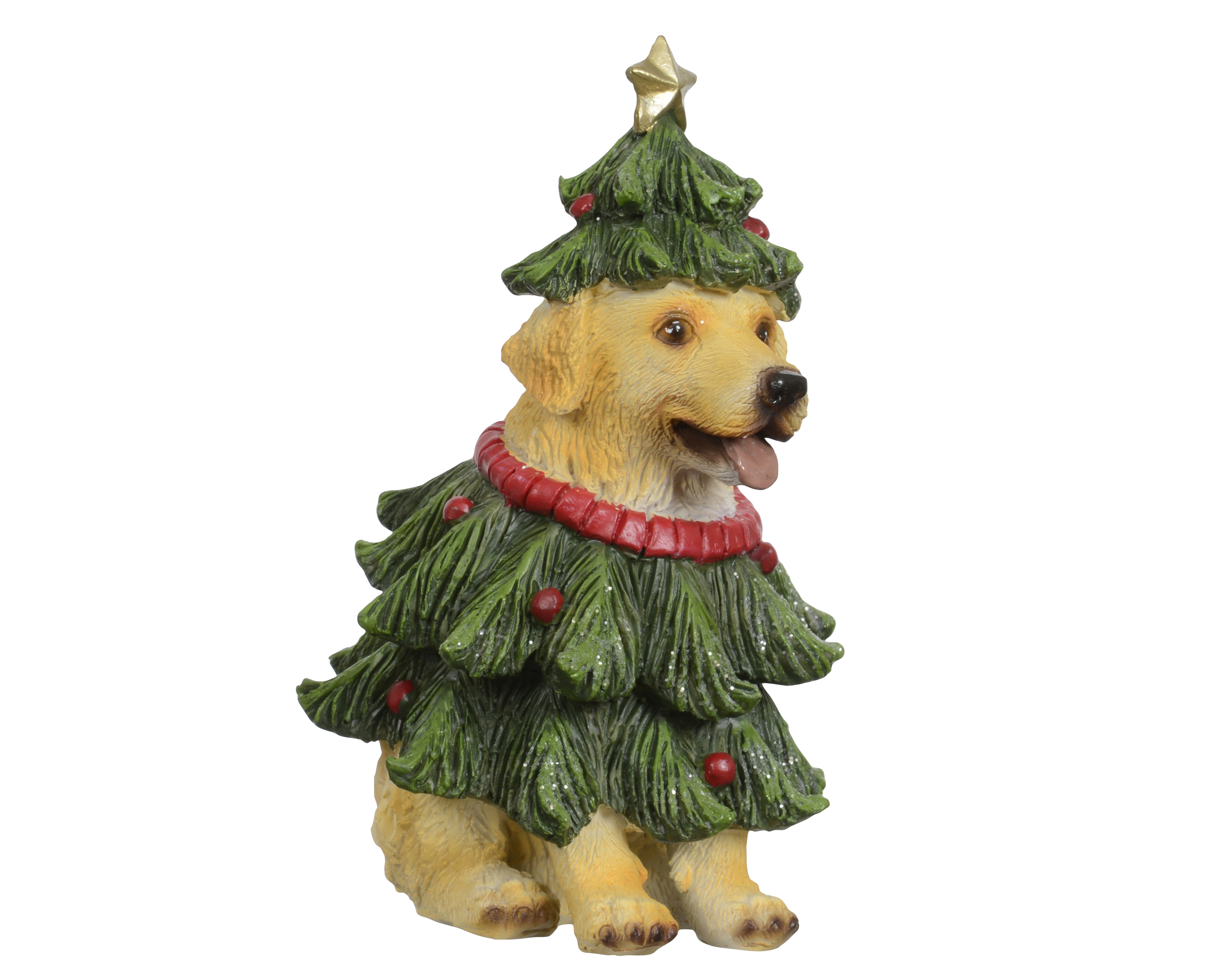 Hond Kerstboom 8.5x7x13.5 cm