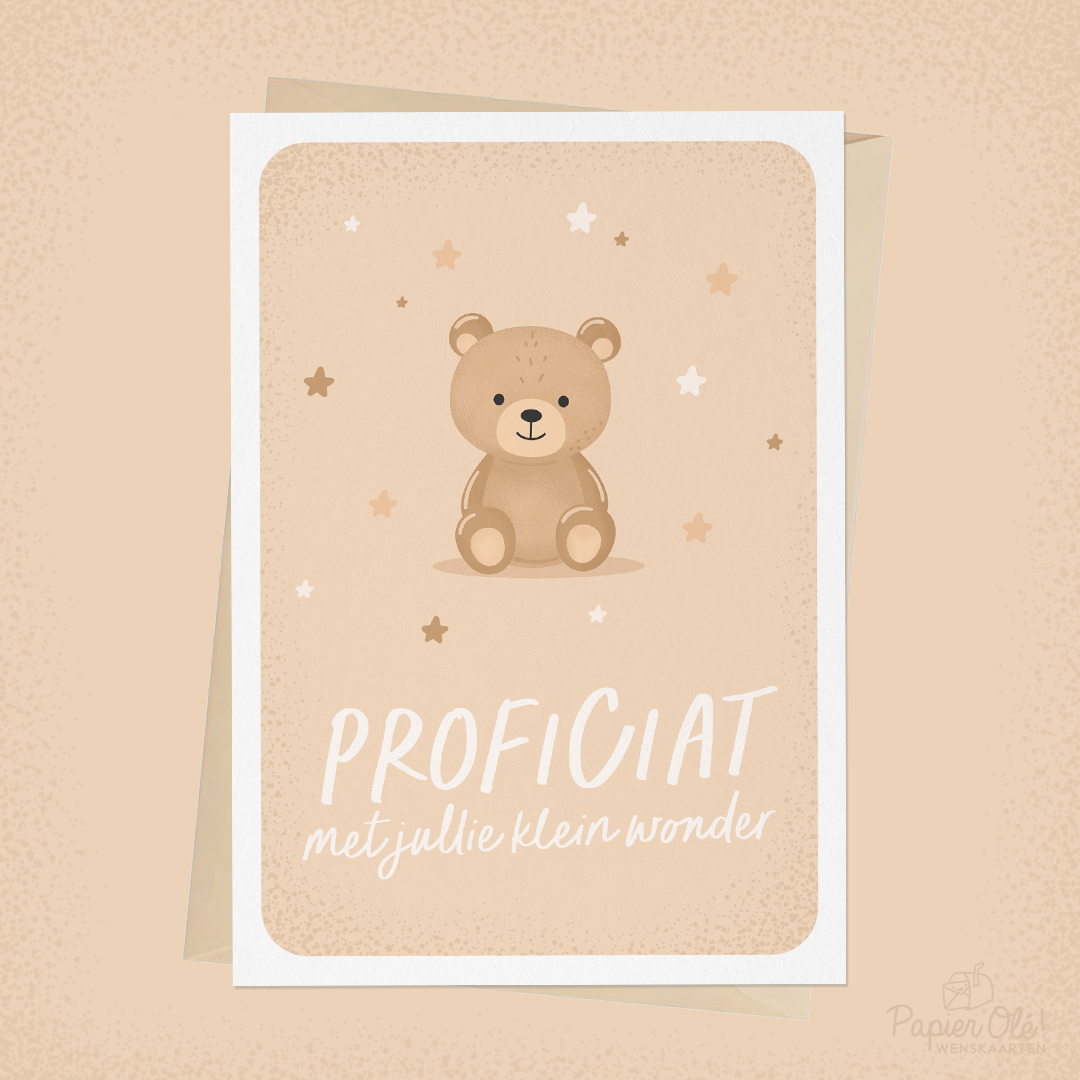 Papier Olé Wenskaart Proficiat Met Jullie Klein Wonder
