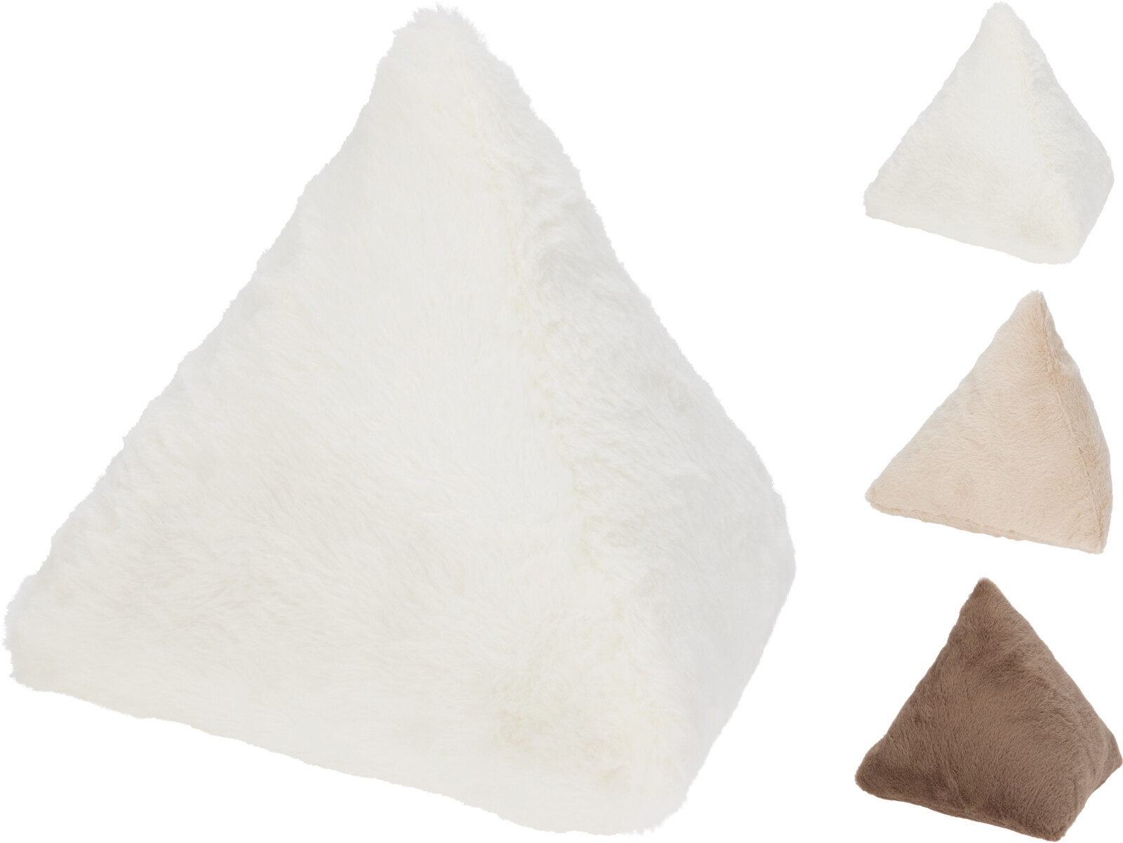 Kussen Driehoek 33x33 cm - Faux Rabbit Fur - assorti - prijs per stuk