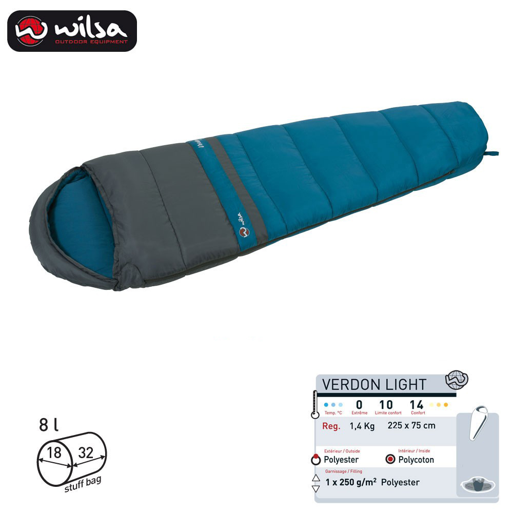 Wilsa Slaapzak Verdon Light Grijs/blauw