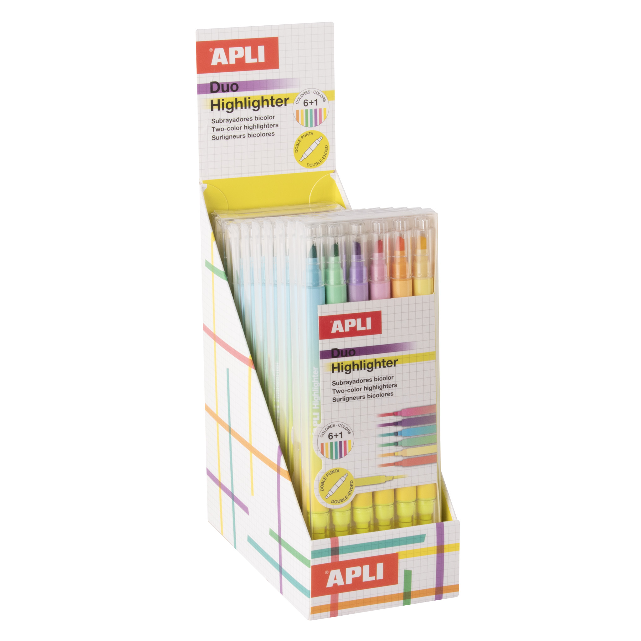 Apli Duo Highlighter Dubbele Punt 6 stuks
