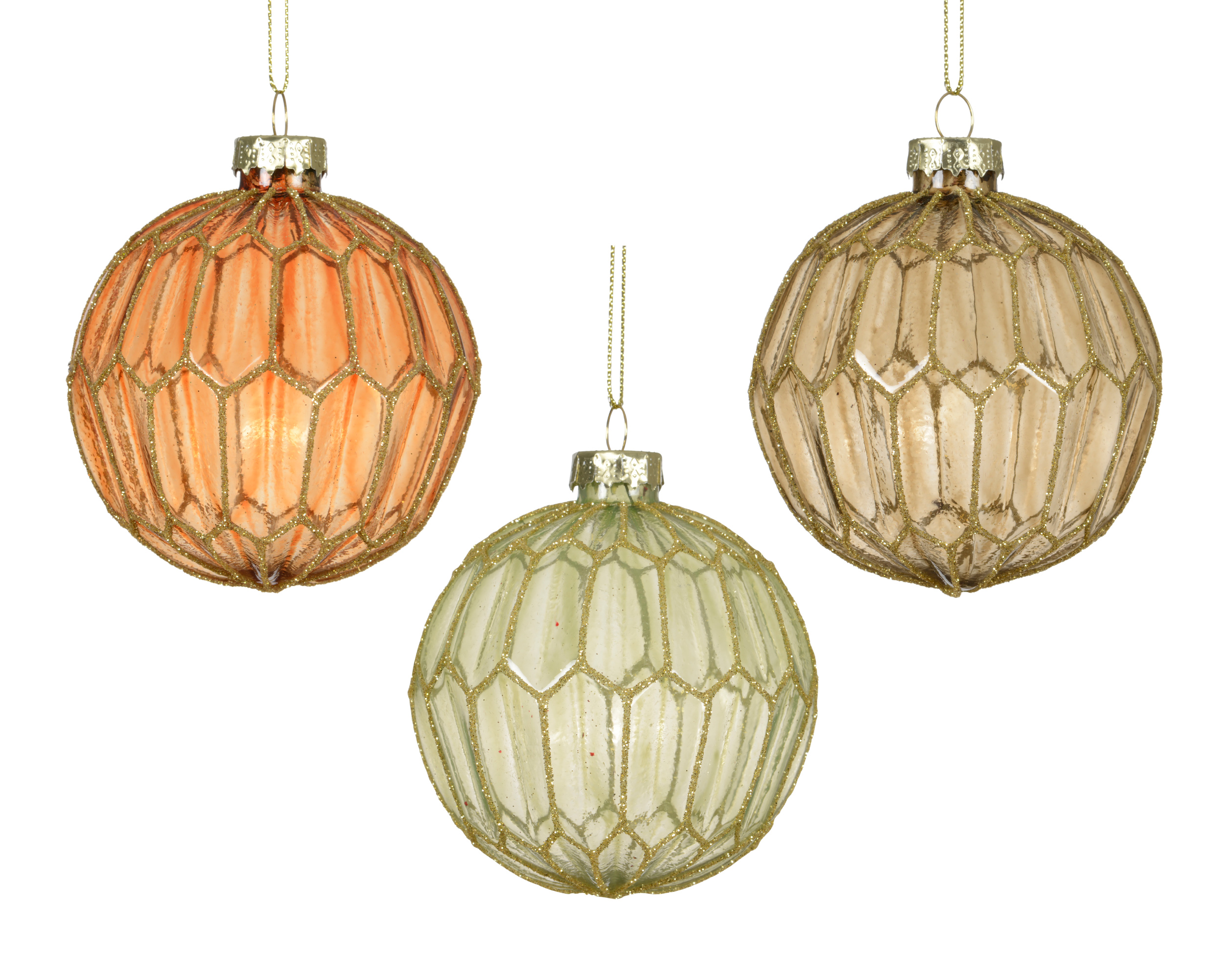 Kerstbal Glas 8cm - assorti - prijs per stuk