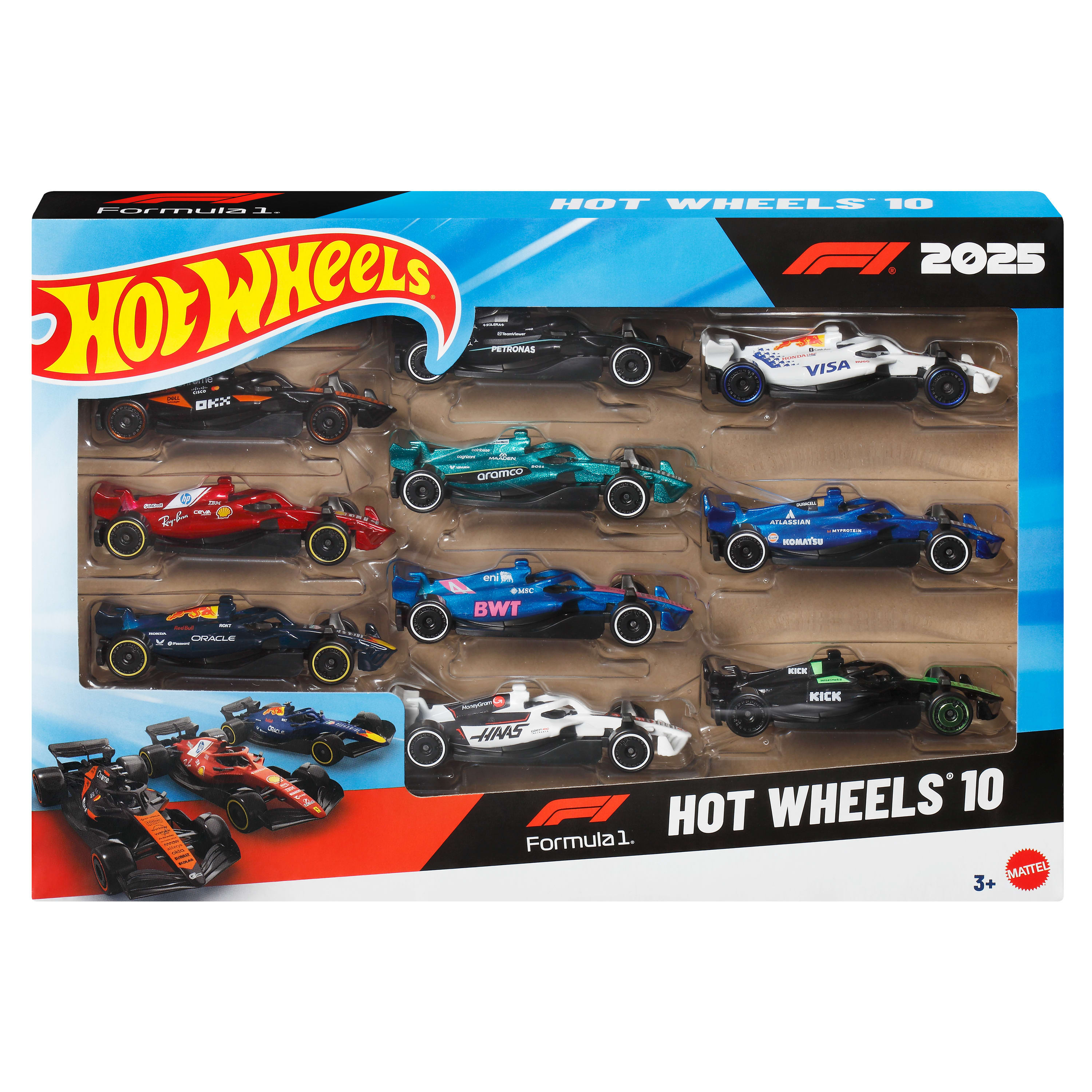 Hot Wheels F1 Gift Pack 10 Auto's