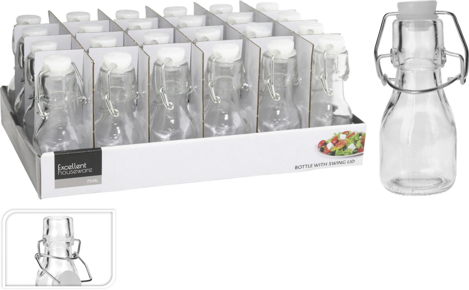 Beugelflesje 75ml - Glas - 4.5x11 cm