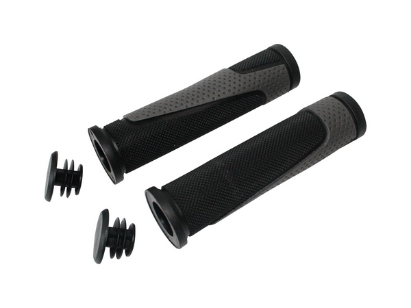 QT Cycletech Paar Stuurhandvatten MTB 130 mm Zwart/Grijs