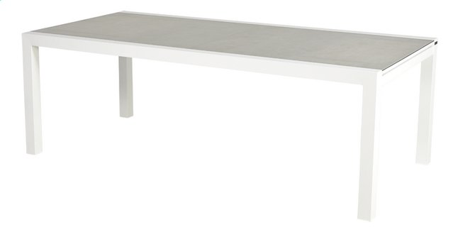 Ocean Tuintafel Lissabon Glas/Keramiek Wit Uitschuifbaar 220/330 cm