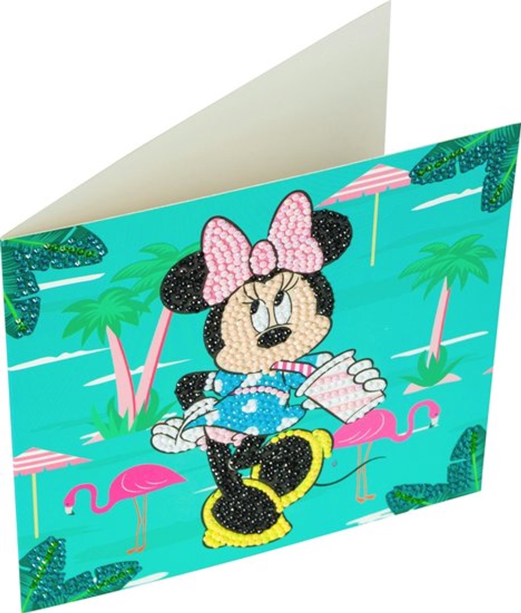 Crystal Art Card Kit 18X18 cm - Disney Minnie on Holiday