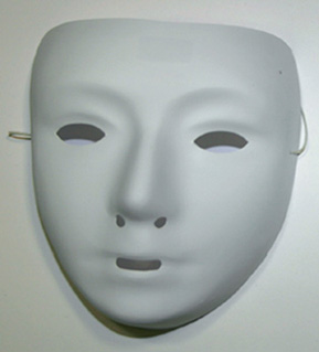 Kindermasker, Wit Plastiek, Om Zelf Te Schilderen