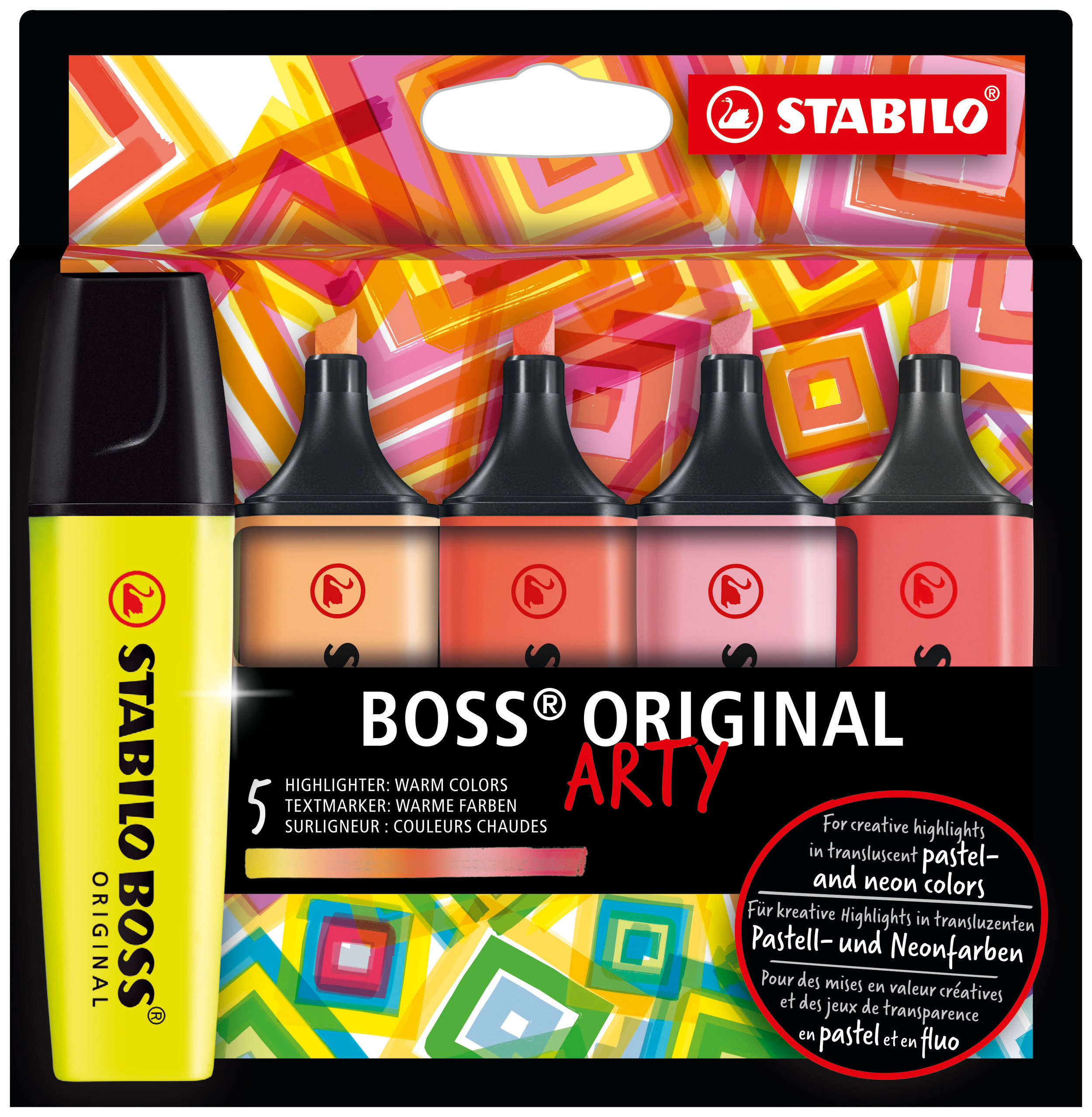 STABILO BOSS Markeerstift Original Arty 5 stuks - Warme Kleuren