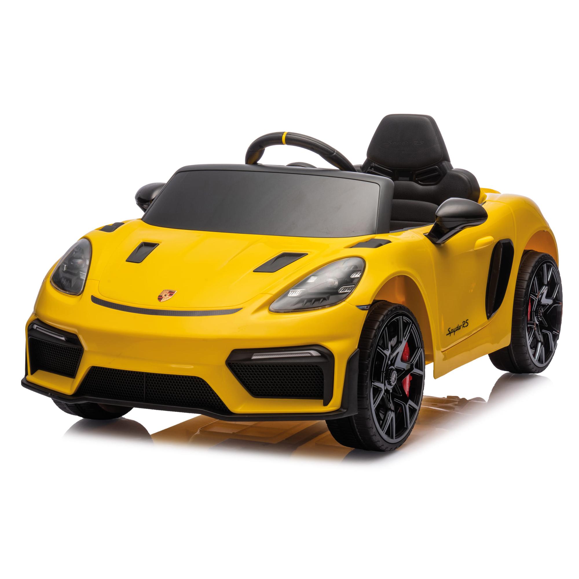 Injusa Porsche Spiyder RS met 12 Volt motor, licht en geluid, oplaadbaar