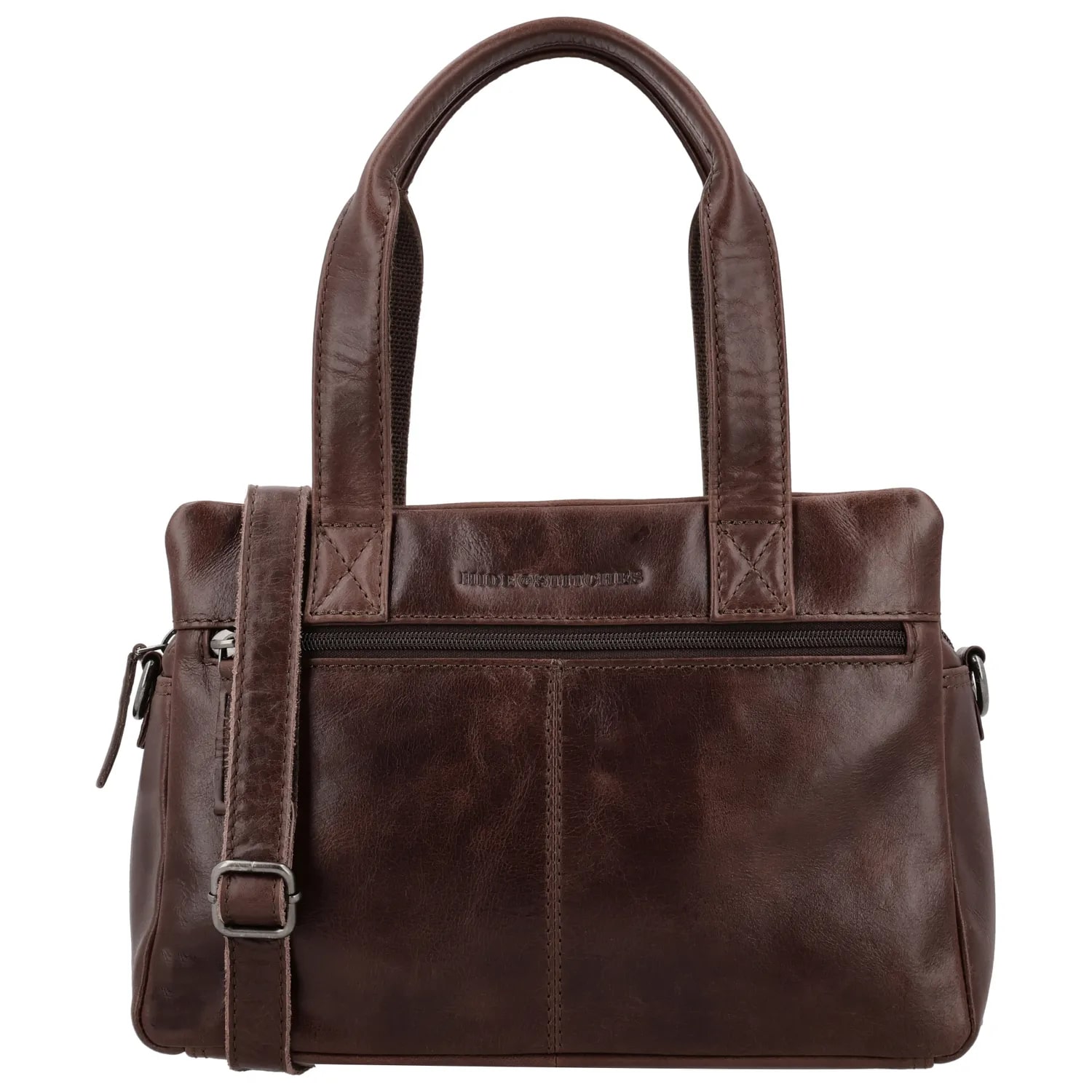 Hide & Stitches Schoudertas Porto Donkerbruin - Leder