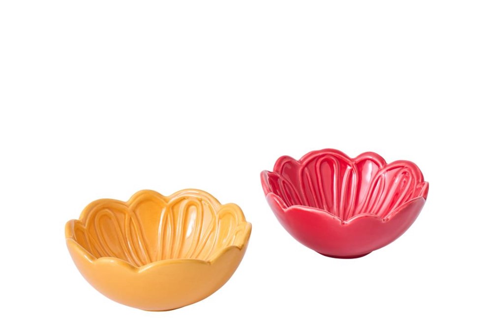 J-Line Schaal Bloem 12x5.5 cm - assorti - prijs per stuk
