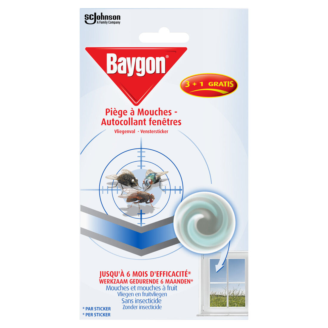 Baygon Raamstickers Tegen Vliegen 3+1 Gratis