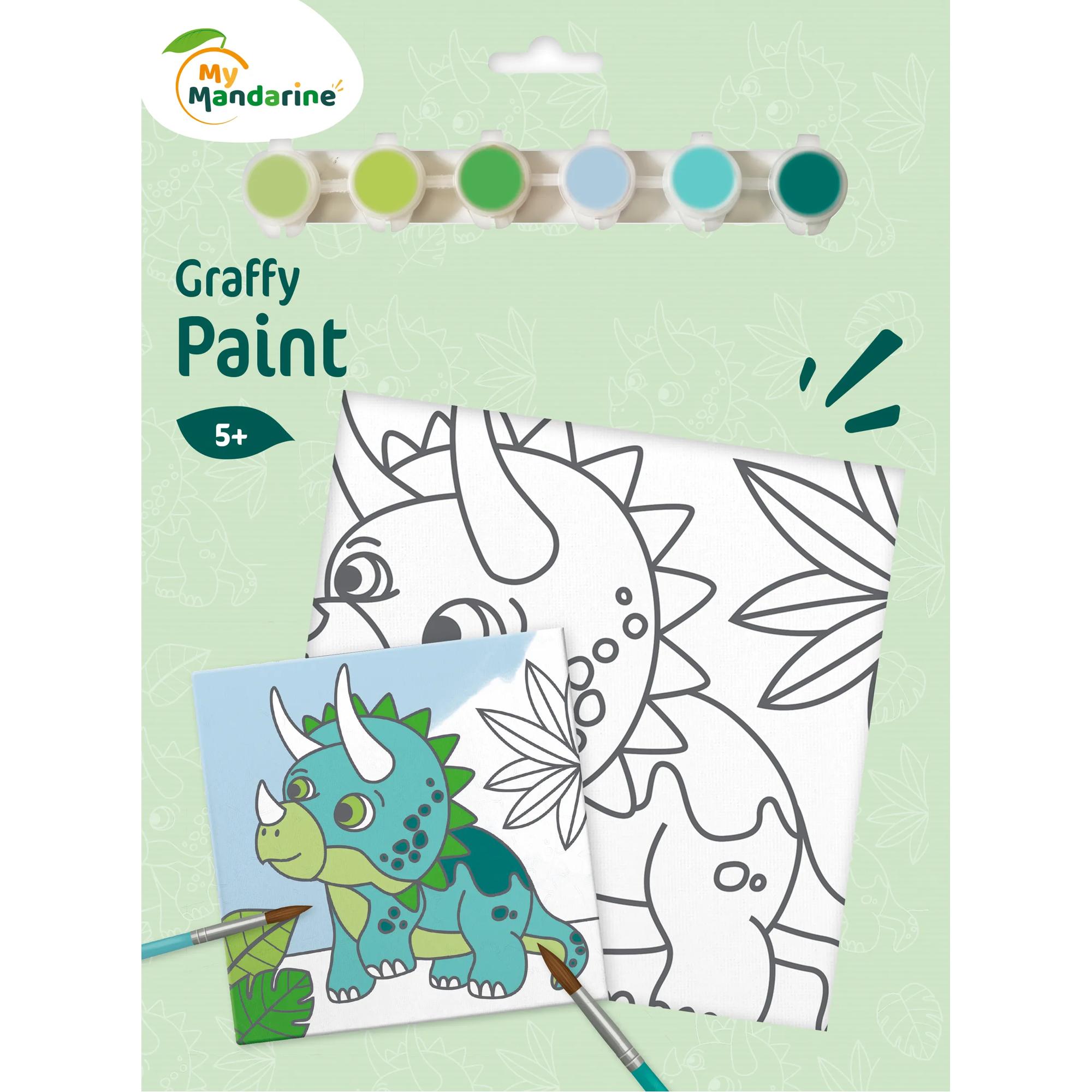 My Mandarine Kleurplaten Graffy Paint Dino met Verf - 5+ jaar