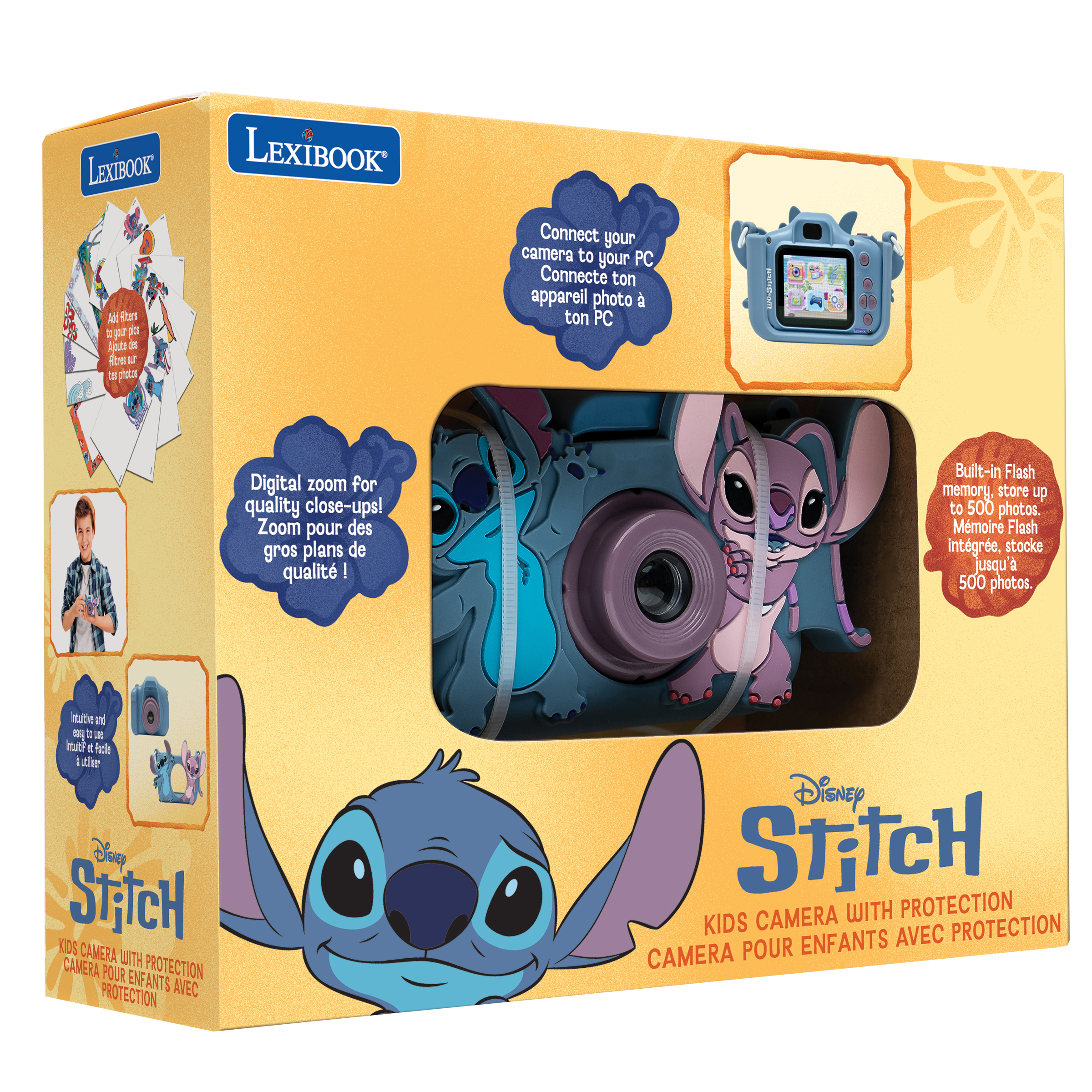 Stitch Digitale Camera met ingebouwd flash -geheugen