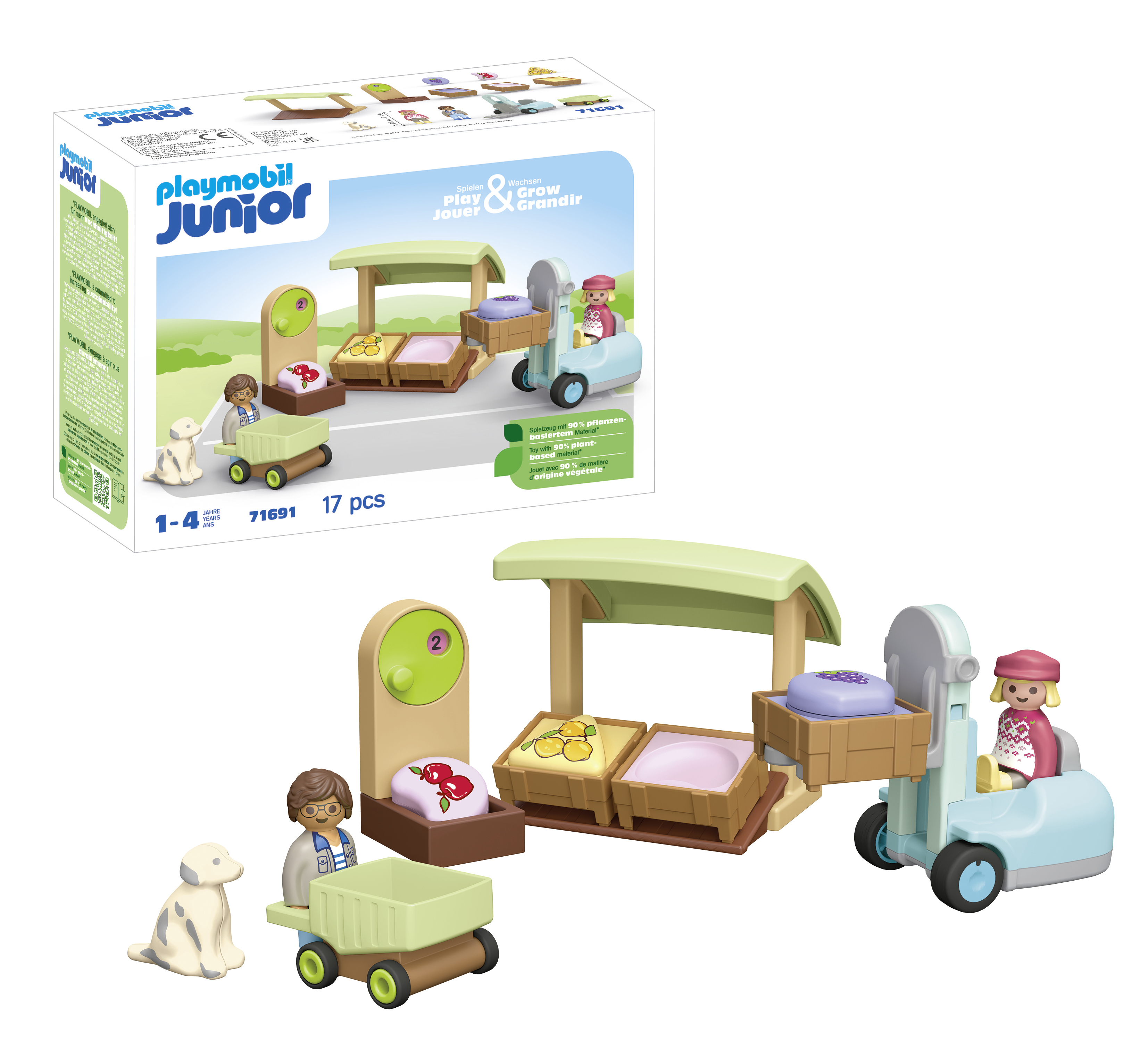Playmobil Junior 71691 Biologische marktkraam & heftruck