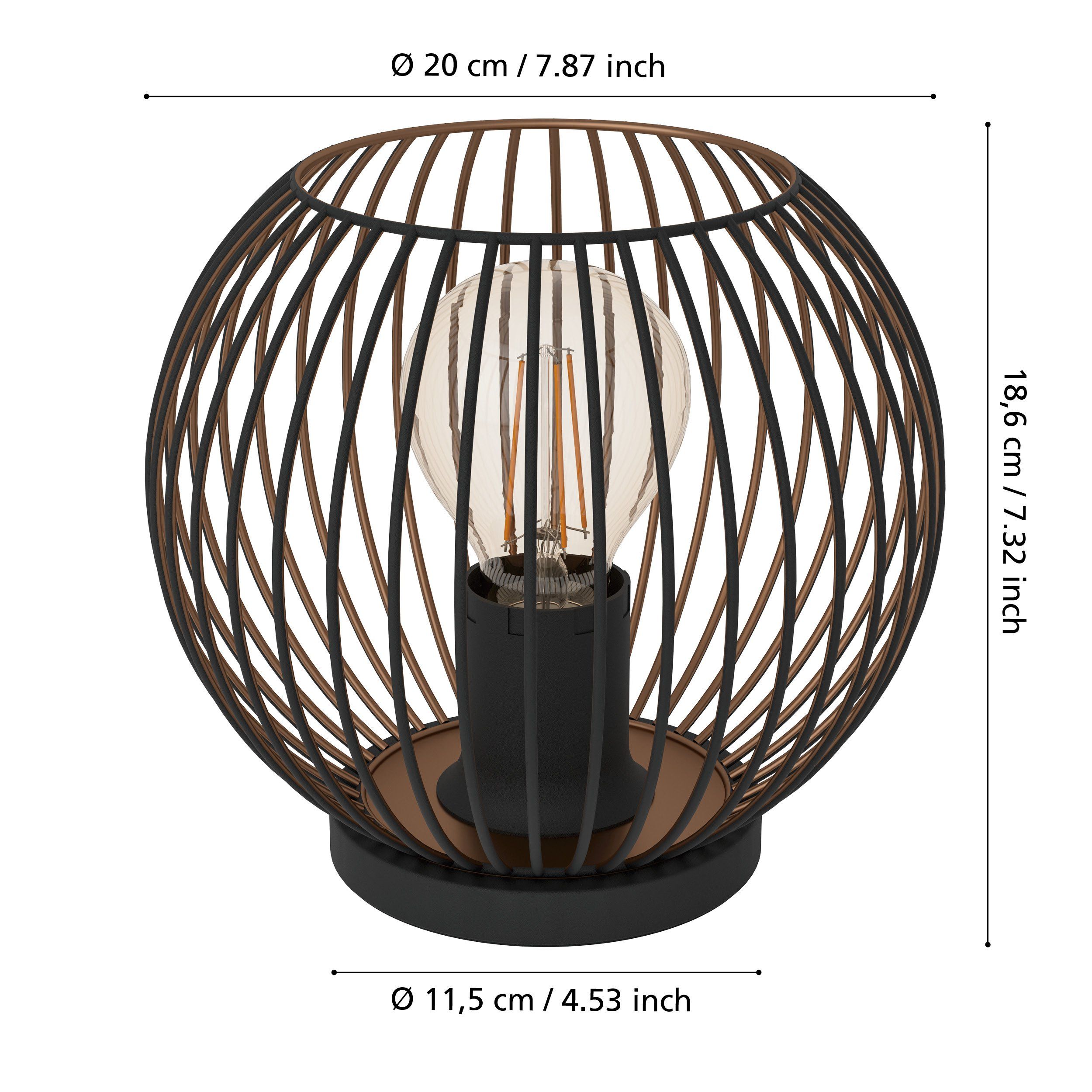 Eglo Almanzora Tafellamp Zwart/Koper 1x E27