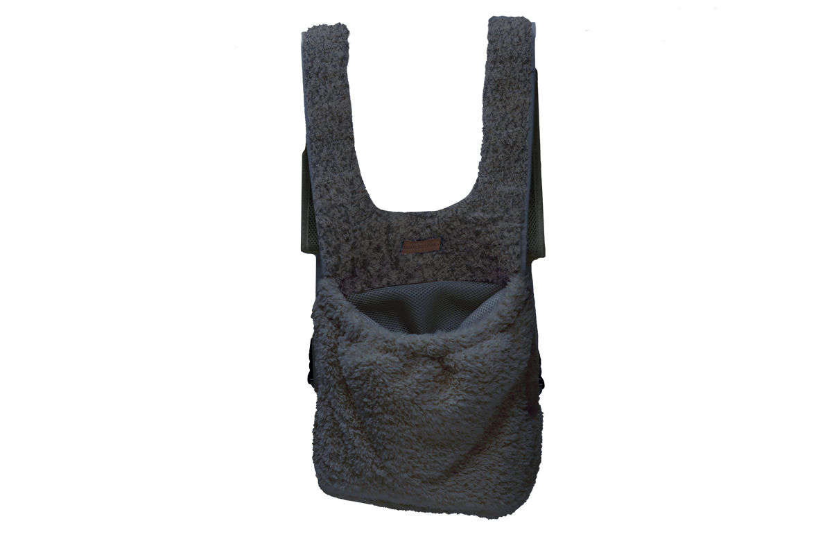 Animal Boulevard Draagtas Buikdrager Curl Plush XS 40x22x40 cm Grijs