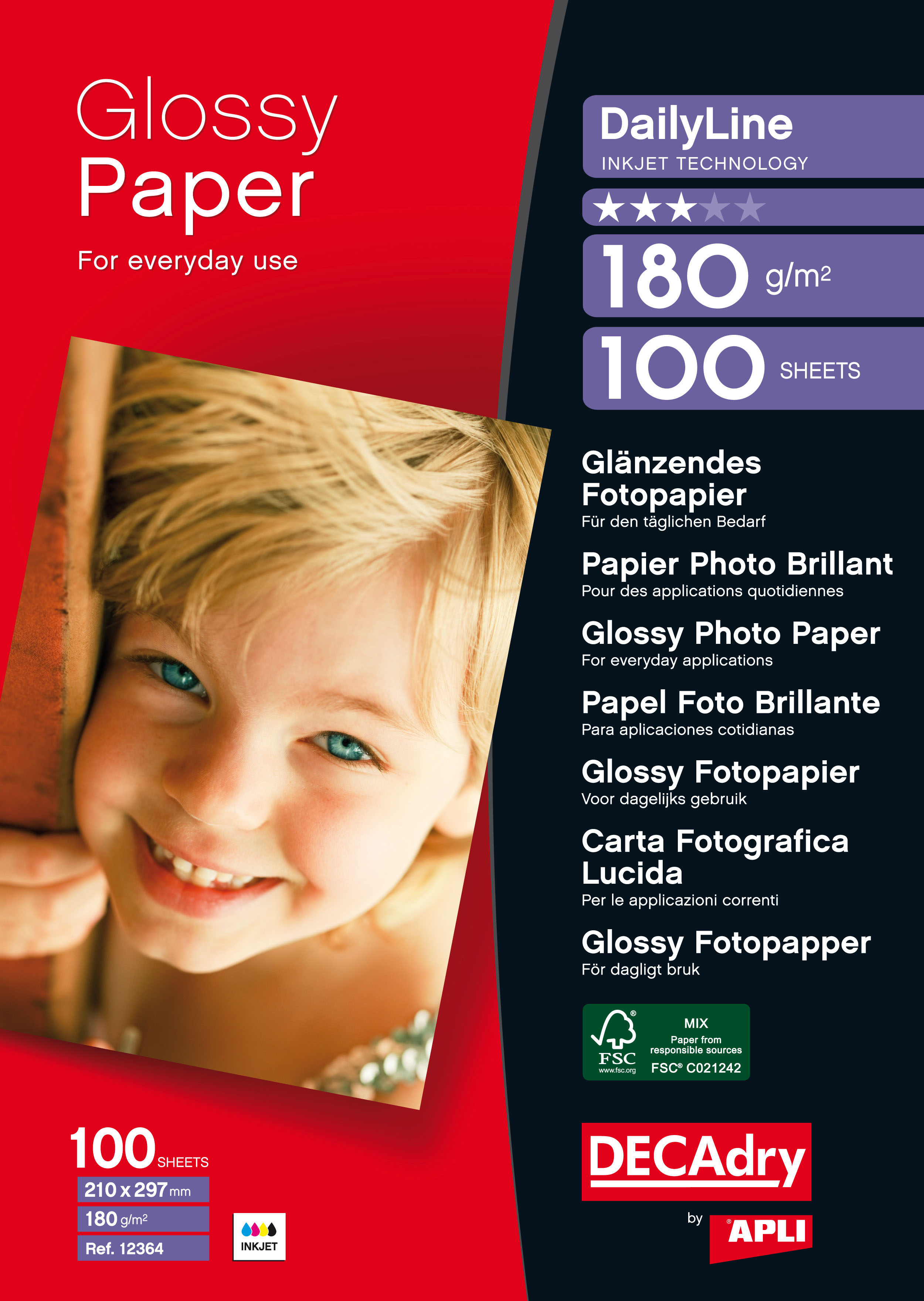 Apli Fotopapier Glossy 180gram 100 vel