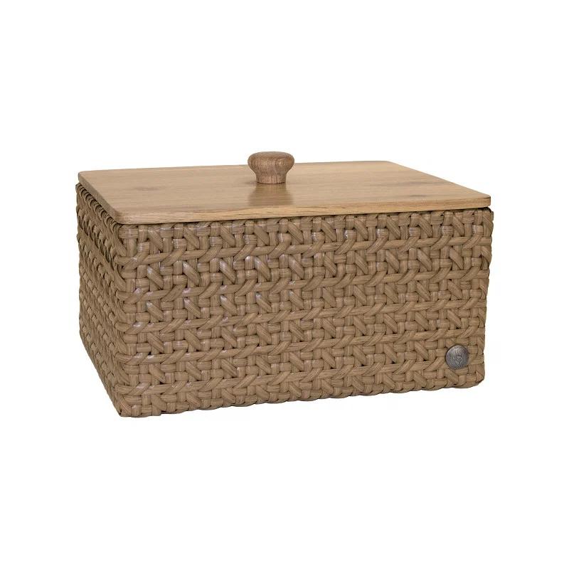 Handed By Mand Ozara Sienna met Deksel 31x23x19 cm - Handgemaakt