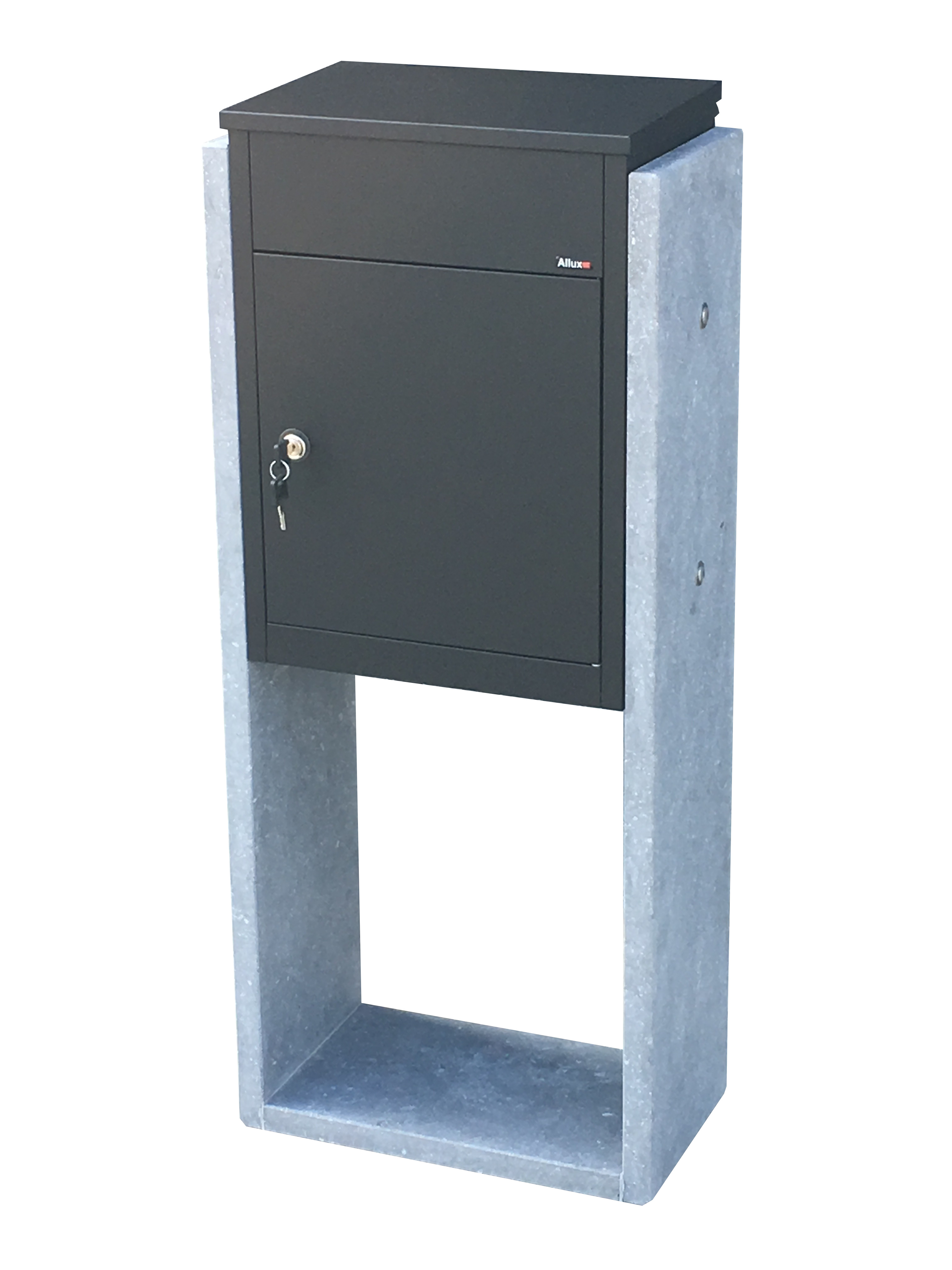 VASP Pakketbrievenbus Torino Parcel 32x52x113 cm Zwart Belgische Blauwsteen