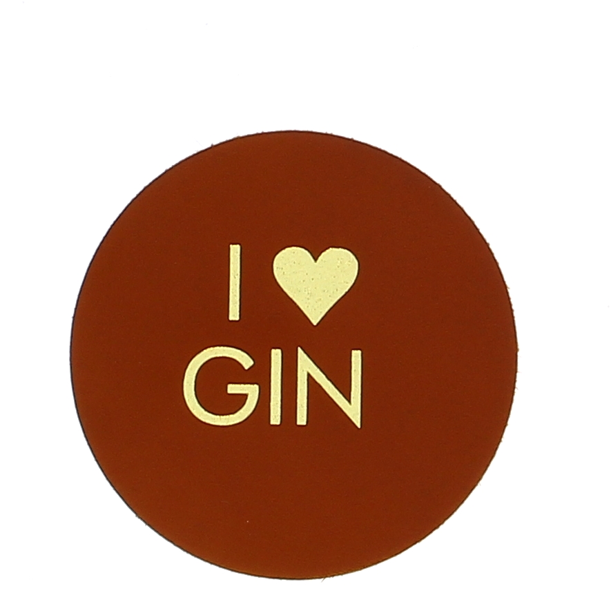 Enjoy Your Drink Glasonderzetter Leder Rond - Red Brown/Gold Gin Enjoy Your Drink Glasonderzetter Leder Rond - Red Brown/Gold Gin