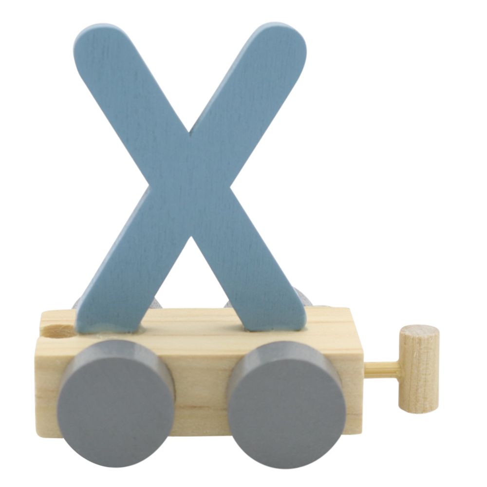 Treinletter Hout X Blue