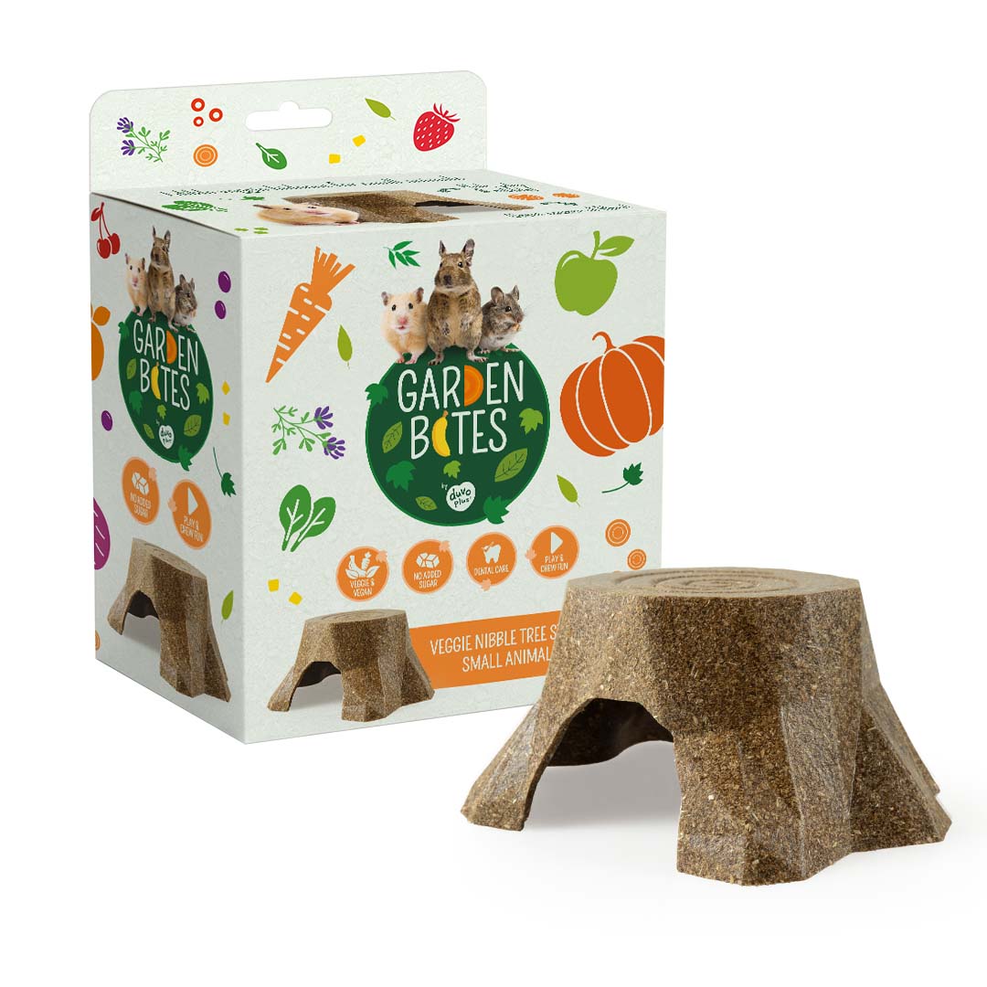 DuvoPlus Garden Bites Veggie Nibble Boomstronk 14.5x13x6.5 cm 180 g Bruin