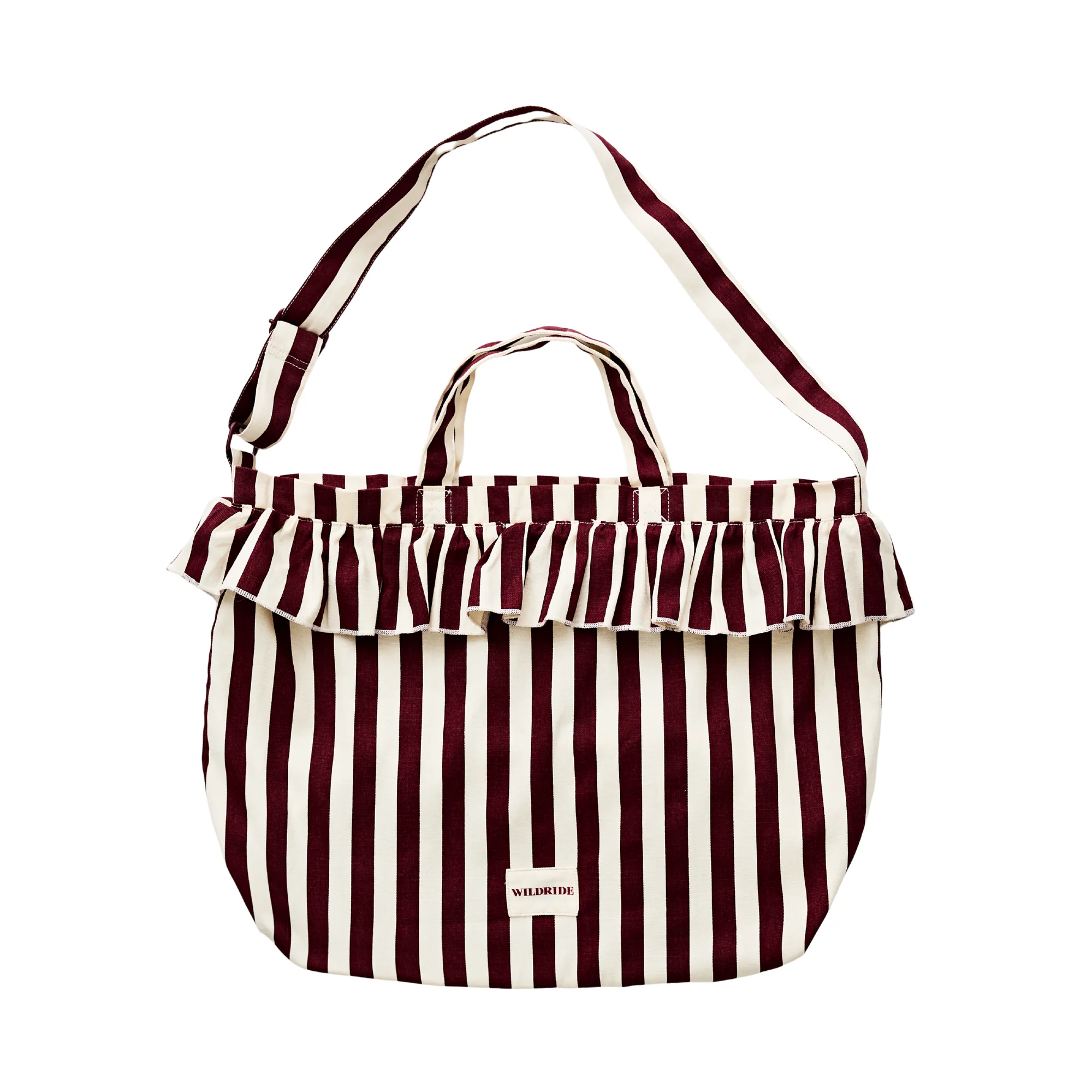 Wildride Schoudertas Ruffle Bordeaux Stripe