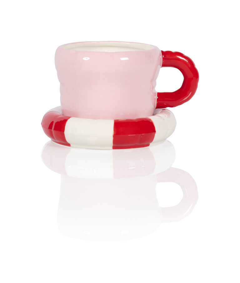 Bitten Design Bloempot Floaty Mug Red - 14.5x12x9 cm Bitten Design Bloempot Floaty Mug Red - 14.5x12x9 cm