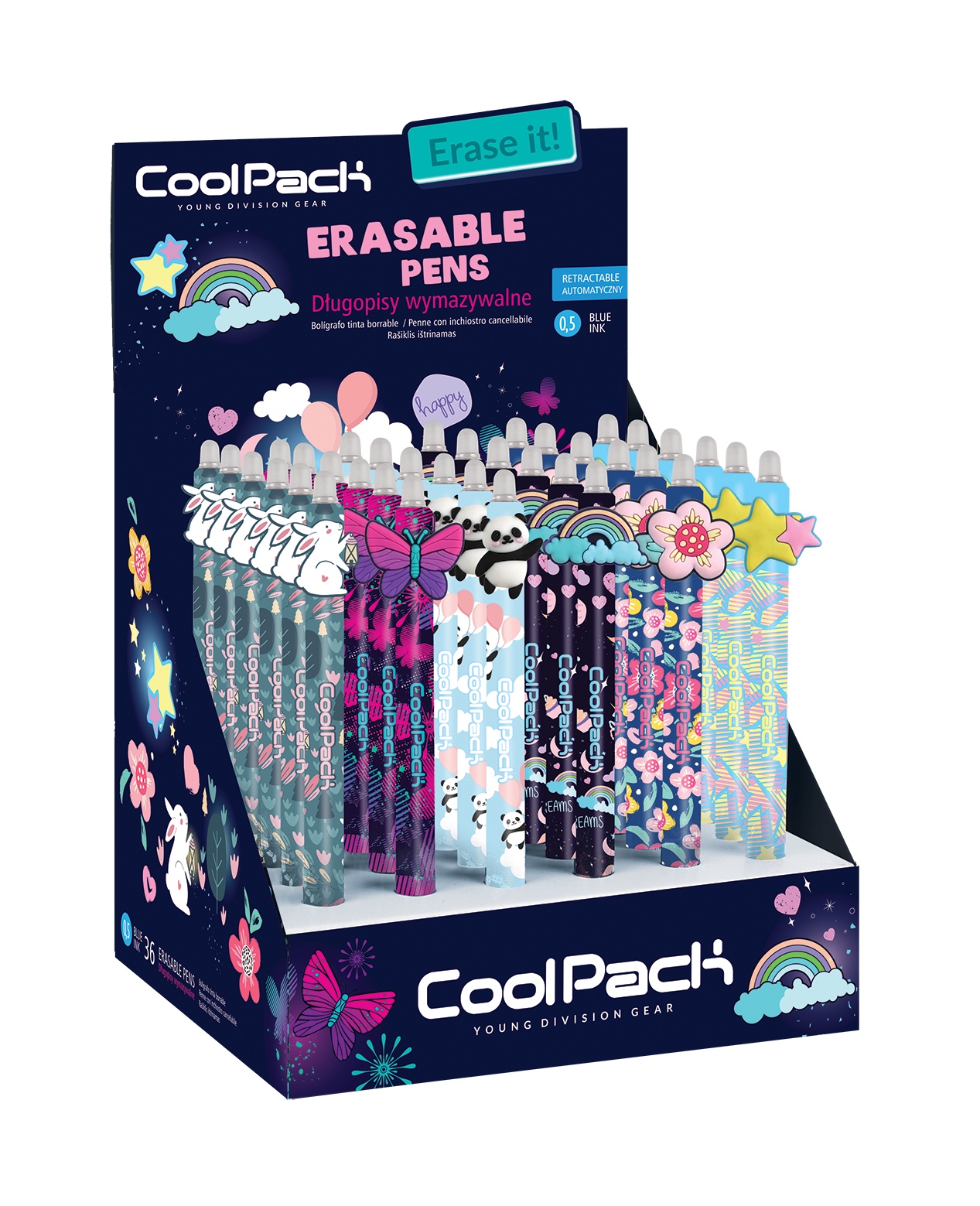 Coolpack Uitwisbare Balpen Girls 0.5 mm - Blauwe Inkt - assorti
