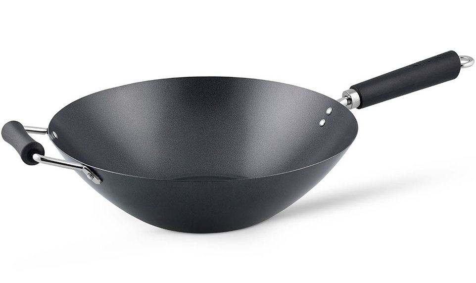 Ken Hom Wokpan Excellence 35cm Zwart Carbonstaal - Antikleef