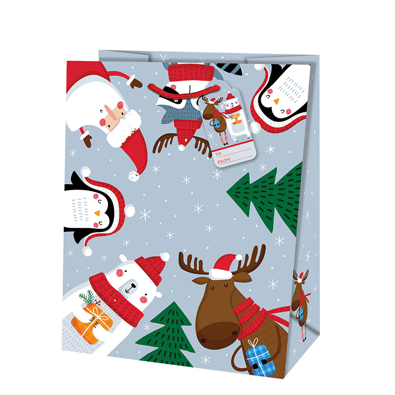 Geschenkzak Kerst Frosty Snowmen M