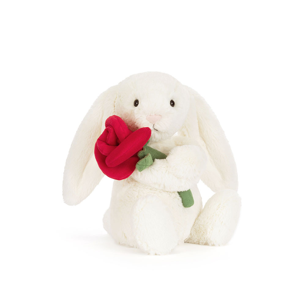 Jellycat Knuffel Cream Bunny with Rose