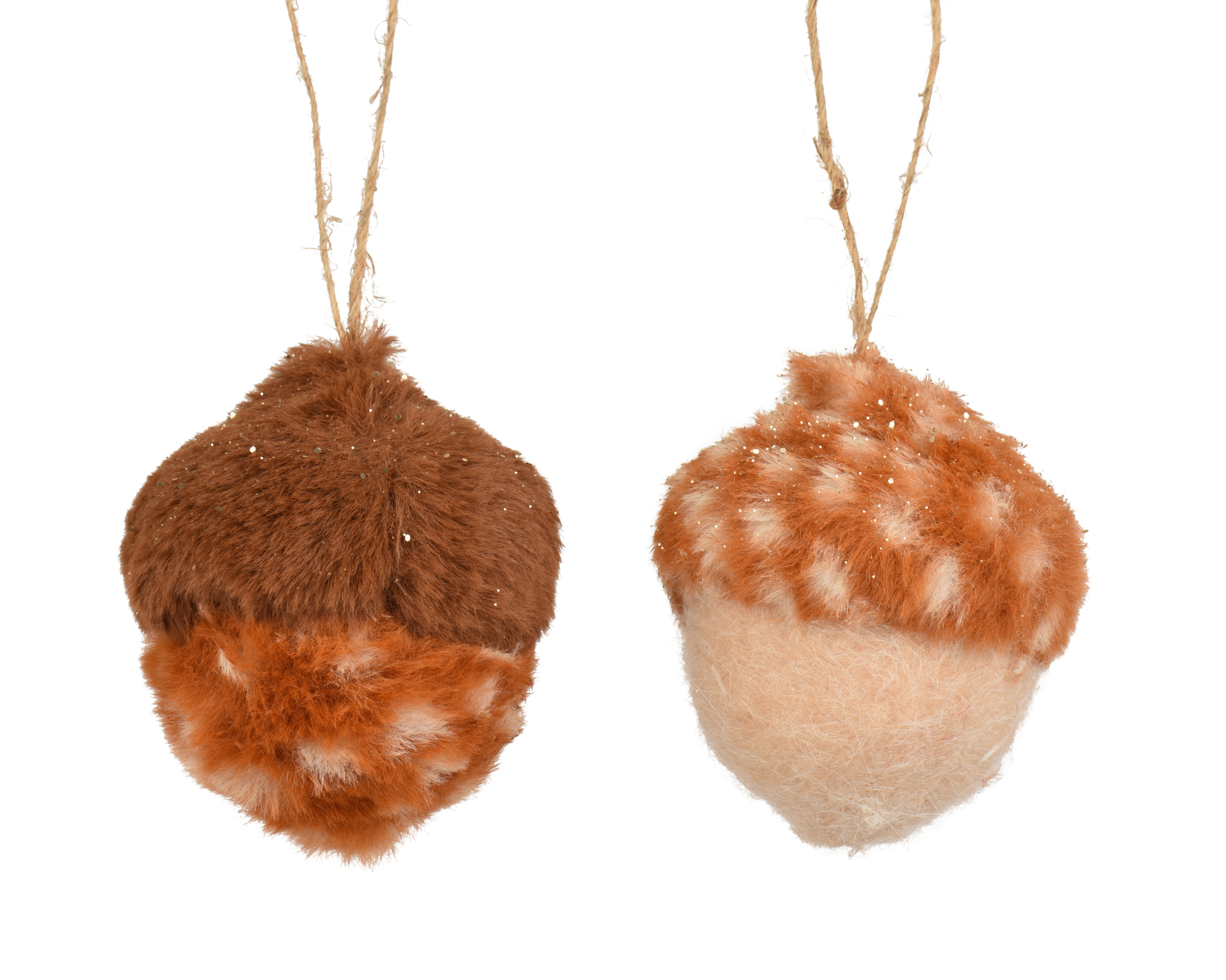 Boomhanger Faux Fur Eikel 8x9 cm - assorti - prijs per stuk