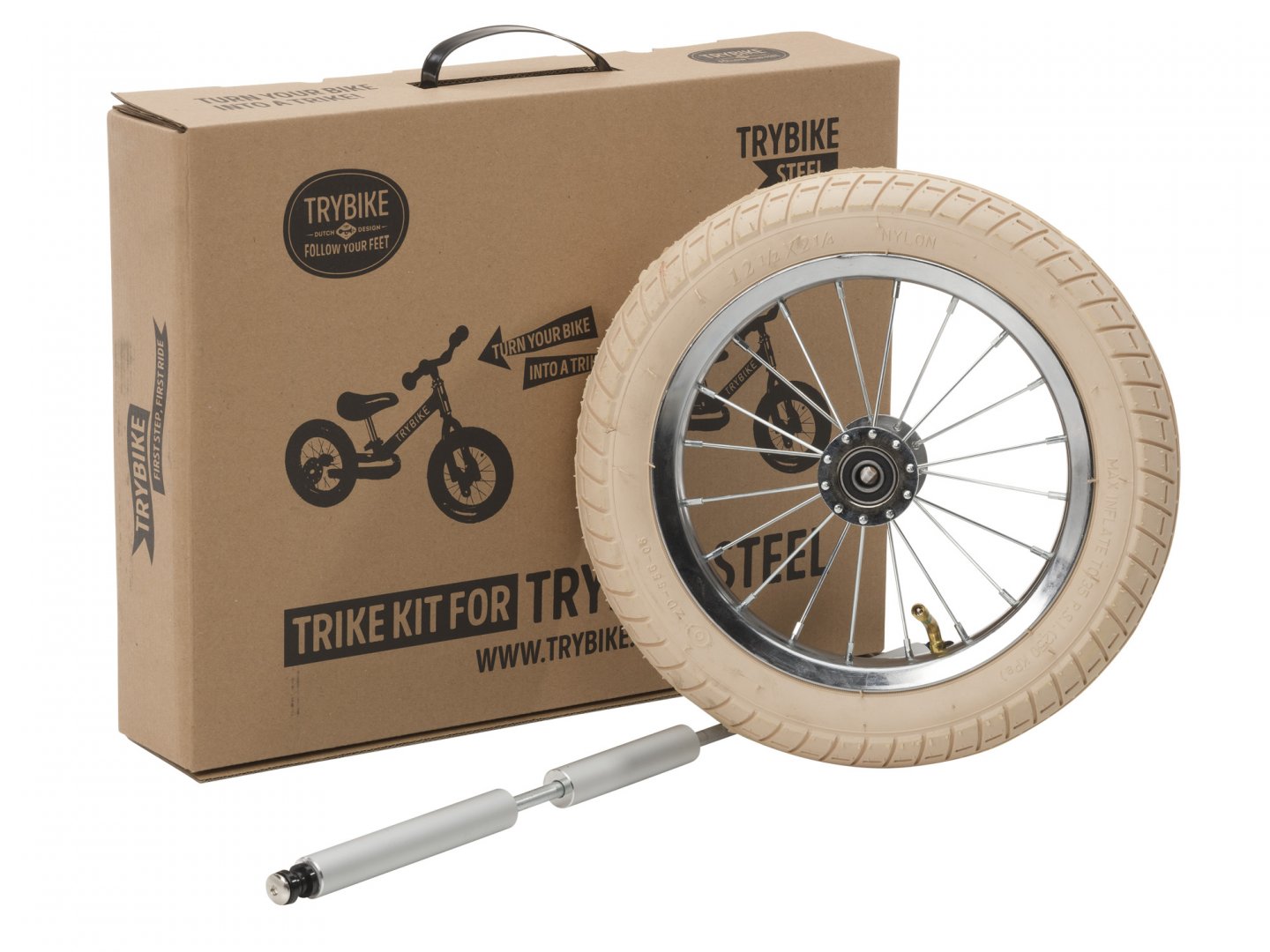 Trybike Trike Kit Vintage Cream - maakt van je Loopfiets een Driewieler