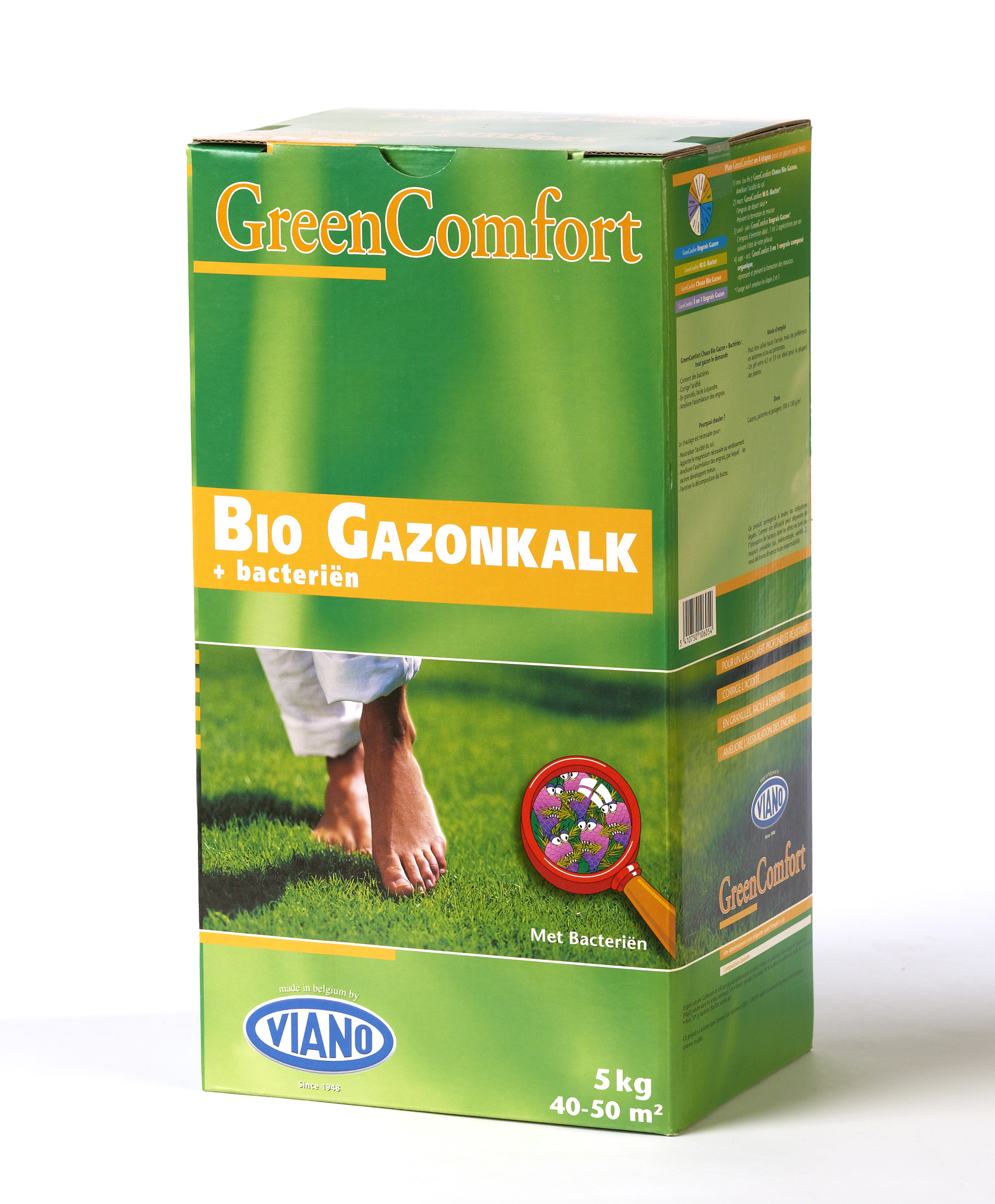 VIANO Greencomfort Bio Gazonkalk 40-50m2 met Bacterien - Verticuteren Overbodig 5 kg