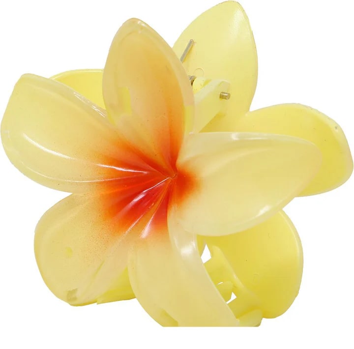 Haarclip Bloem Geel 8cm