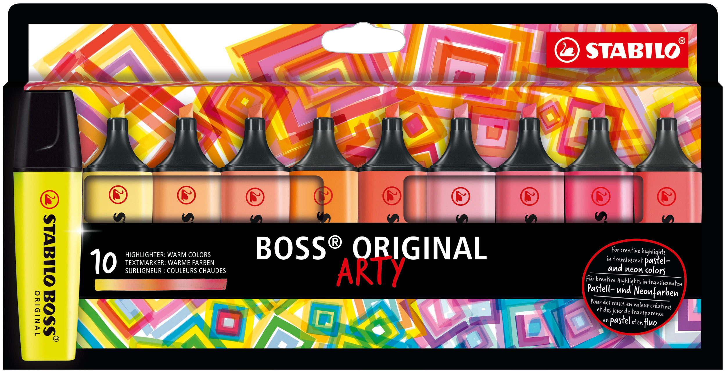 STABILO Boss Original Arty 10 Markeerstiften - Warme Kleuren STABILO Boss Original Arty 10 Markeerstiften - Warme Kleuren