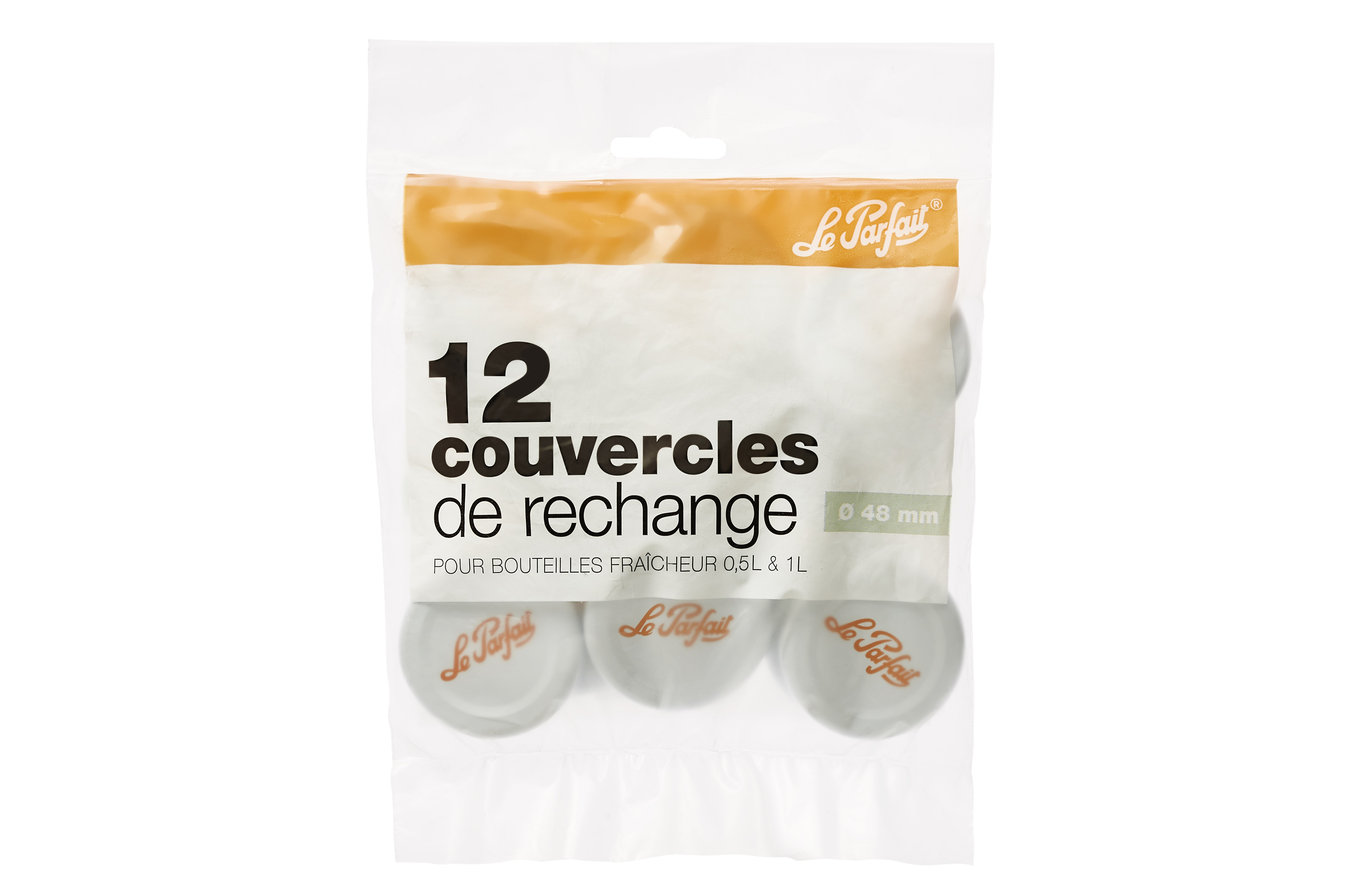 Le Parfait Deksels 48mm set 12 stuks - voor Fles 500ml en 1000ml