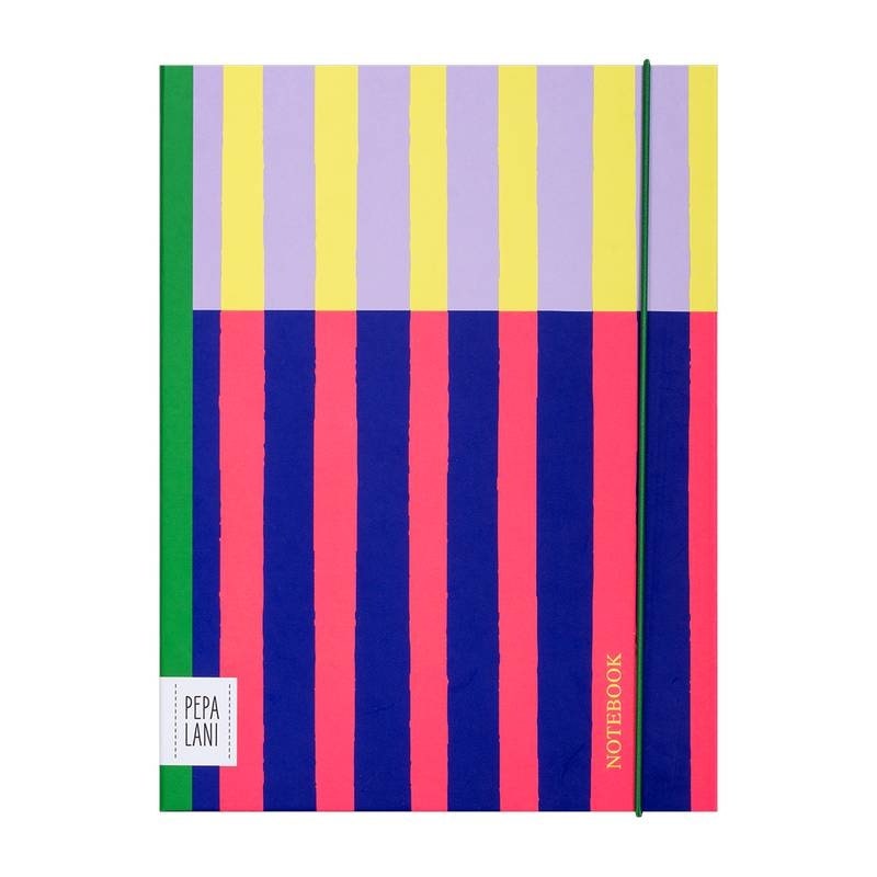 Pepa Lani Notebook A5 Flower Pink On Blue Fancy Hearts - 21.5x16.5 cm - Gelijnd