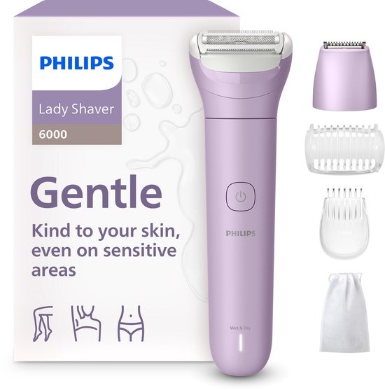Philips Lady Shaver Series 6000, Draadloos, Wet & Dry
