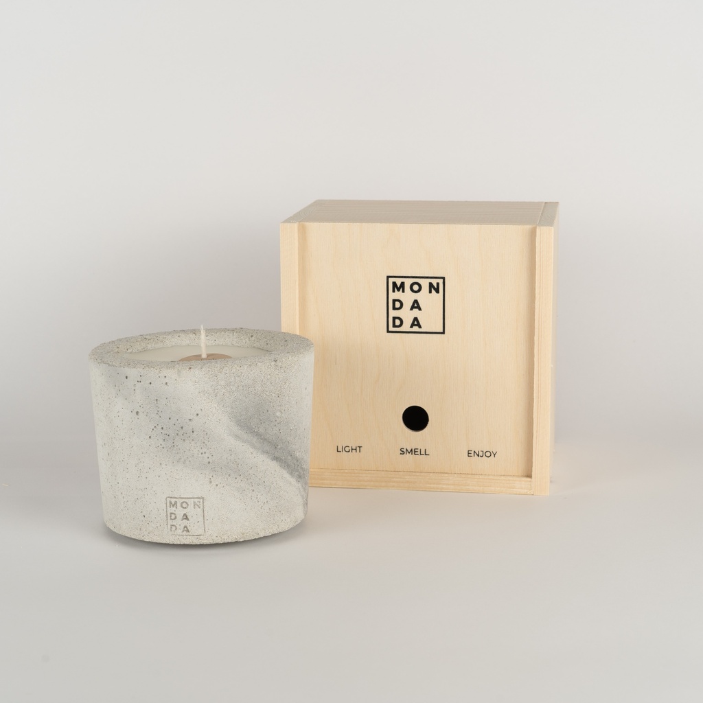 Mon Dada Geurkaars Urban Grey Marble XS - Fire Me Up - 11.5x9.5 cm - Beton