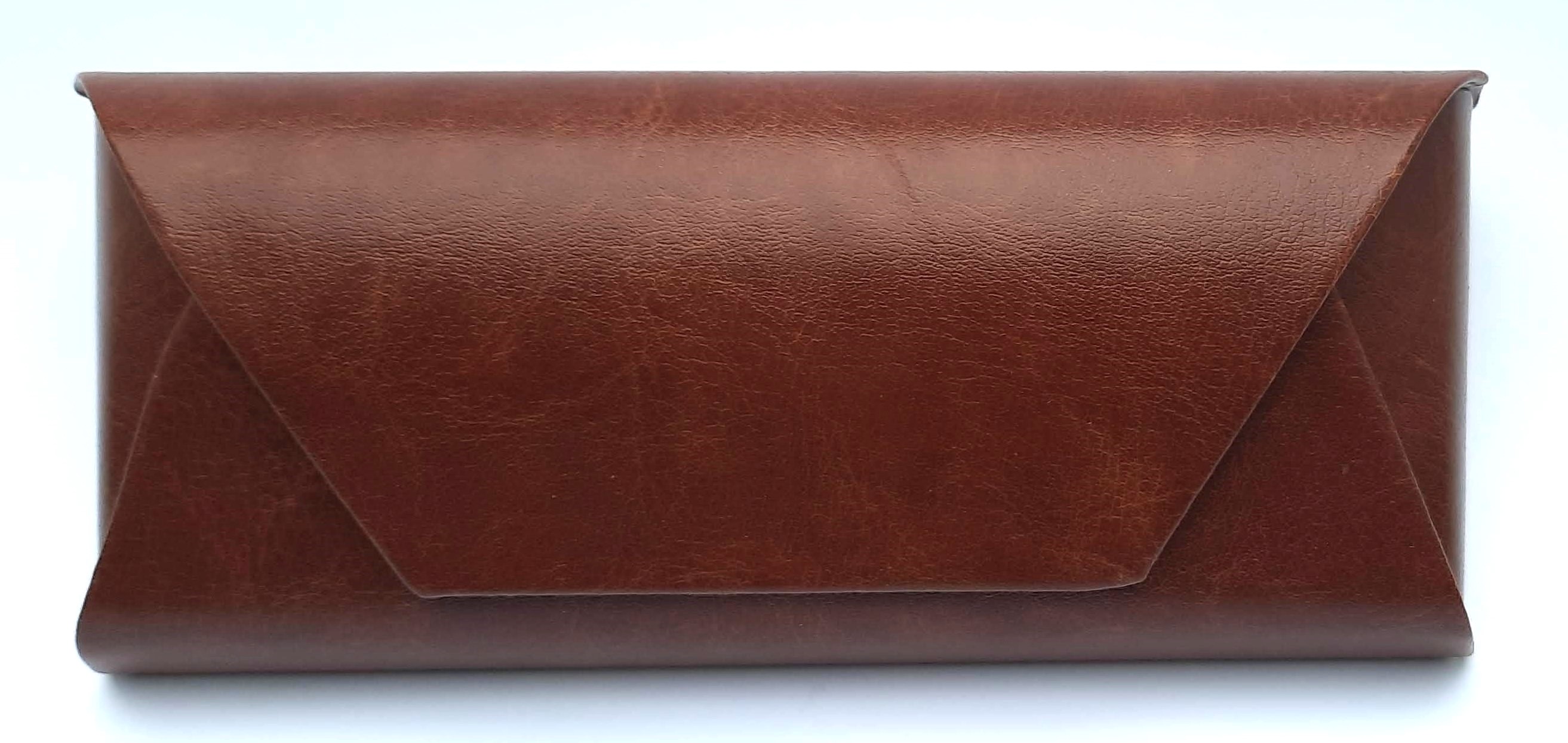 Brillendoos Lederlook Hardcase Bruin