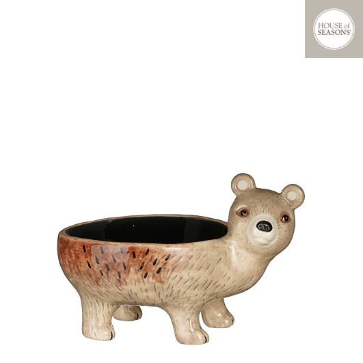 House of Seasons Schaal Wild Beer Bruin - 18.5x13.5x12 cm - Aardewerk