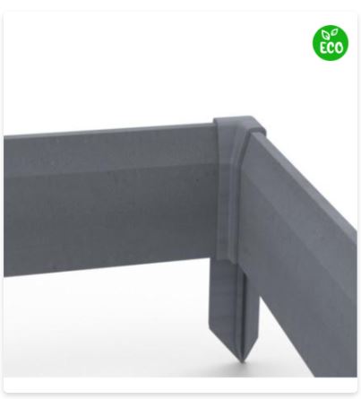 ECOPLANC EDGE Set van 4 Palen Binnenhoek - Grijs 40cm x 4 cm x 4 cm